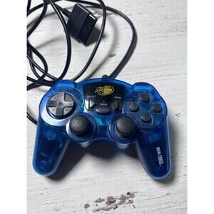 Vintage 2002 PlayStation 2 Mad Catz Dual Force 2 Pro Wired Controller Blue Works